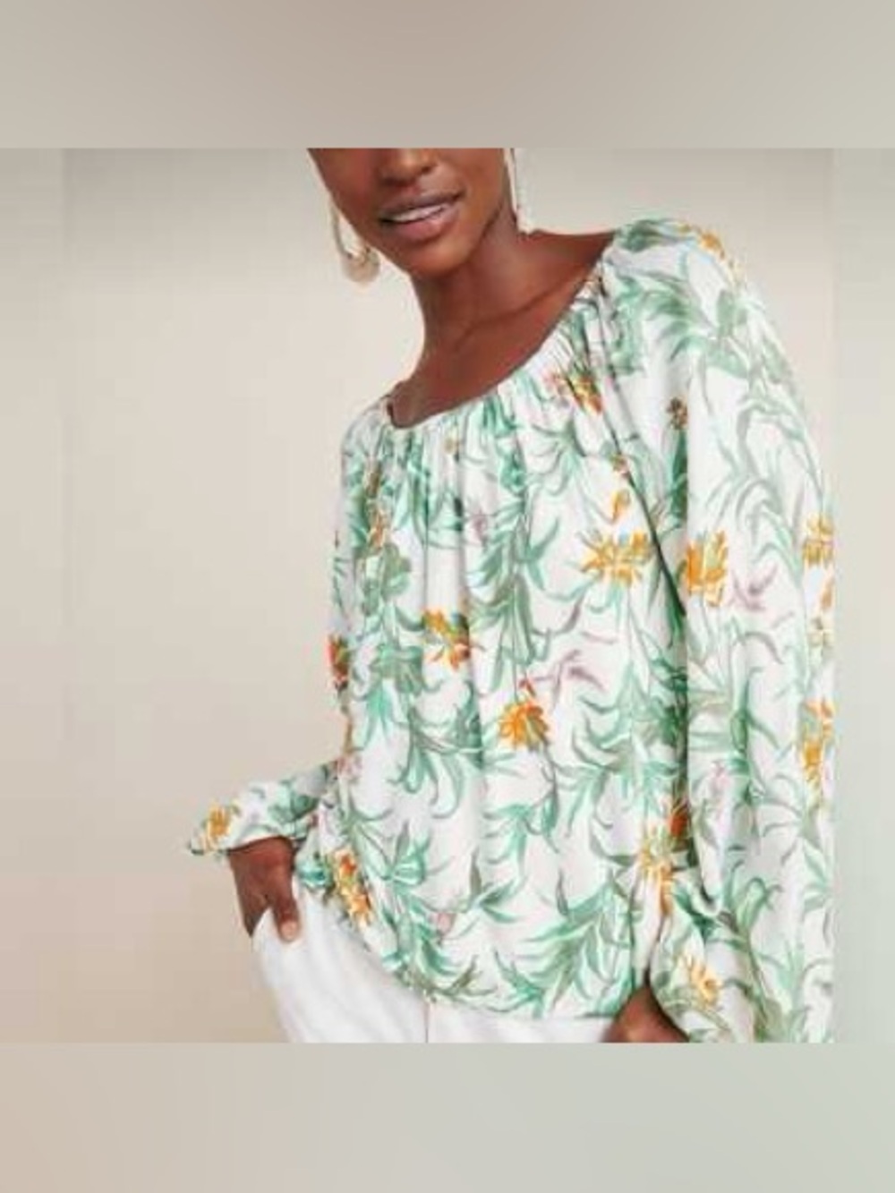 By Anthropologie Floral Off-Shoulder Top - Size Small - C70-014